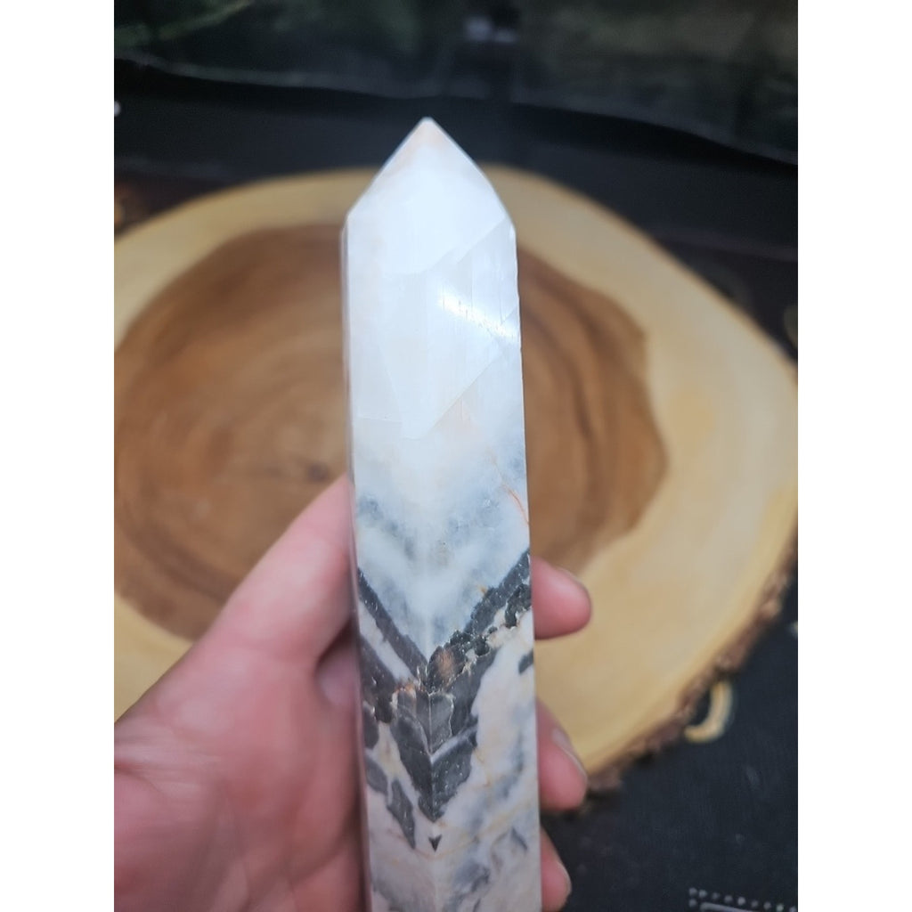 Zebra Stone Tower 347g 6.5in Tall by CrystalCloud Company