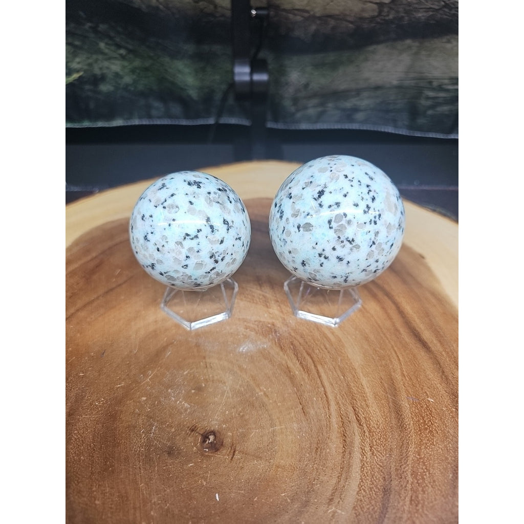 2Pcs A Set Of Natural Quartz Crystal Jasper Sphere Ball Polished 50-60mm &stand by CrystalCloud Company