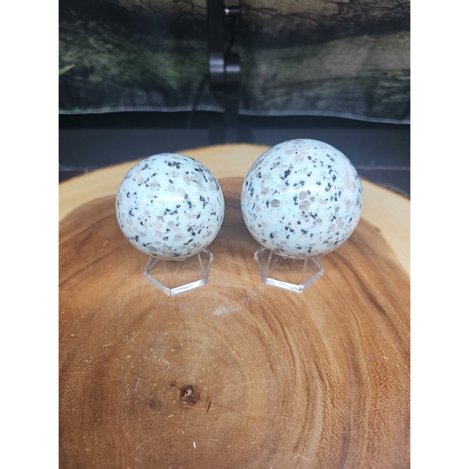 2Pcs A Set Of Natural Quartz Crystal Jasper Sphere Ball Polished 50-60mm &stand by CrystalCloud Company
