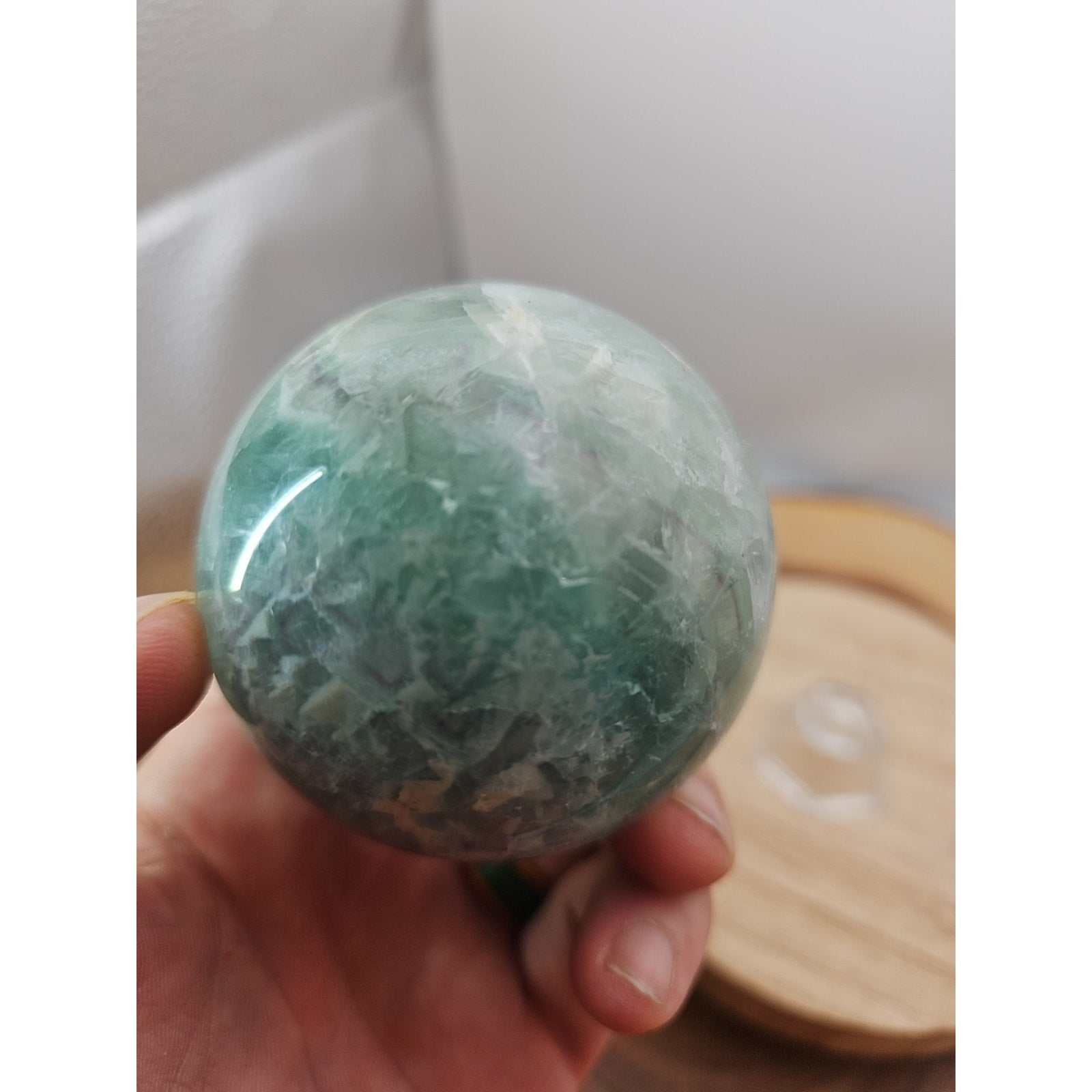 1.16lb Natural Rainbow Fluorite Quartz Crystal Sphere Ball Polished by CrystalCloud Company