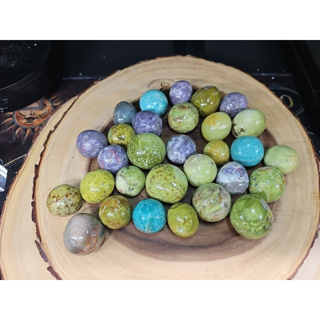 2.28LB 30Pcs A Set Of Natural Quartz Crystal Jasper Palm Stone Polished Healing by CrystalCloud Company