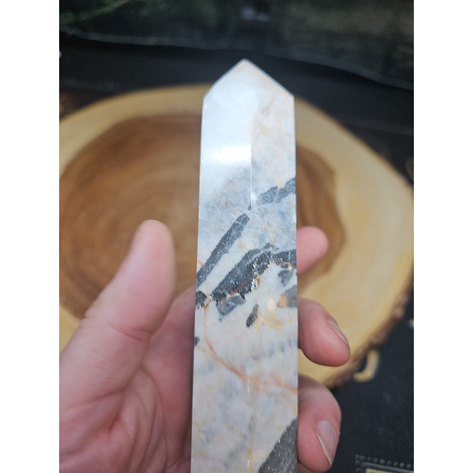 Zebra Stone Tower 347g 6.5in Tall by CrystalCloud Company