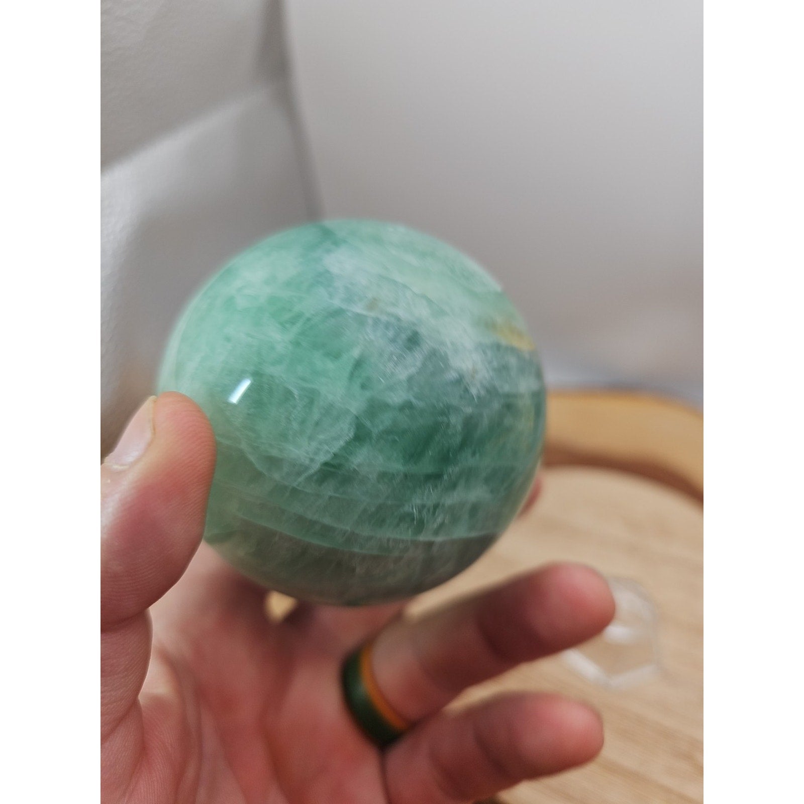 1.43lb Natural Rainbow Fluorite Quartz Crystal Sphere Ball Polished by CrystalCloud Company