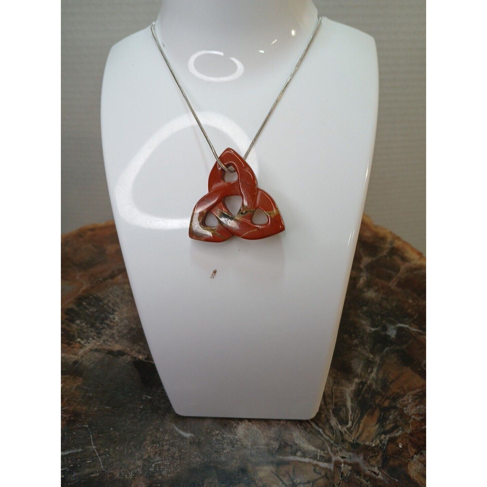 Ocean Jasper Agate Necklace W/925 Silver Chain by CrystalCloud Company