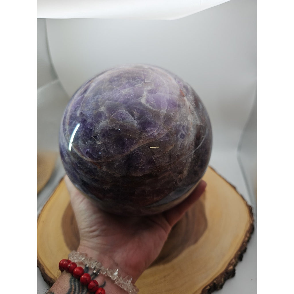 11.78lbs Natural Dream Amethyst Quartz Crystal Sphere Ball by CrystalCloud Company