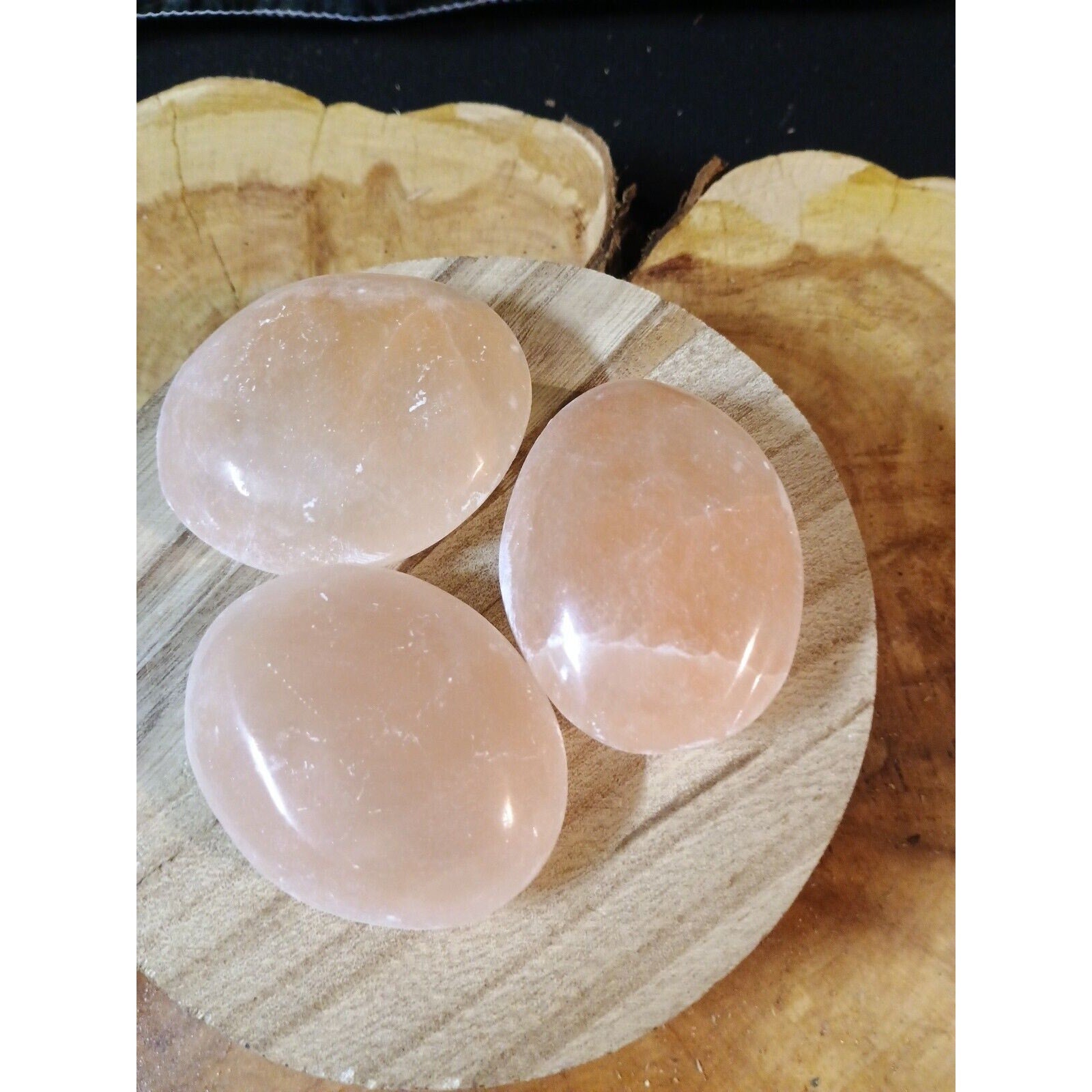 1 Each Oval Shape Peach Palmstone by CrystalCloud Company
