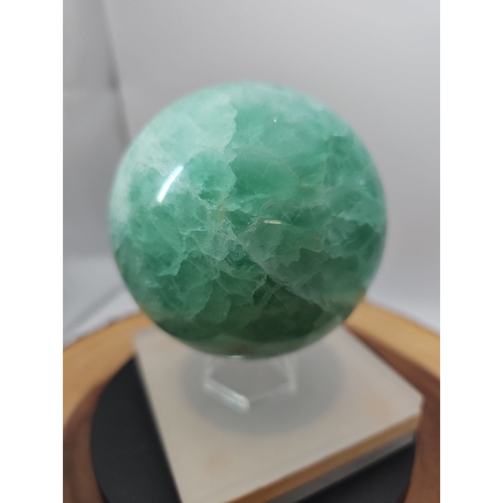 2.80 Natural Rainbow Fluorite Quartz Crystal Sphere Ball Polished Healing by CrystalCloud Company