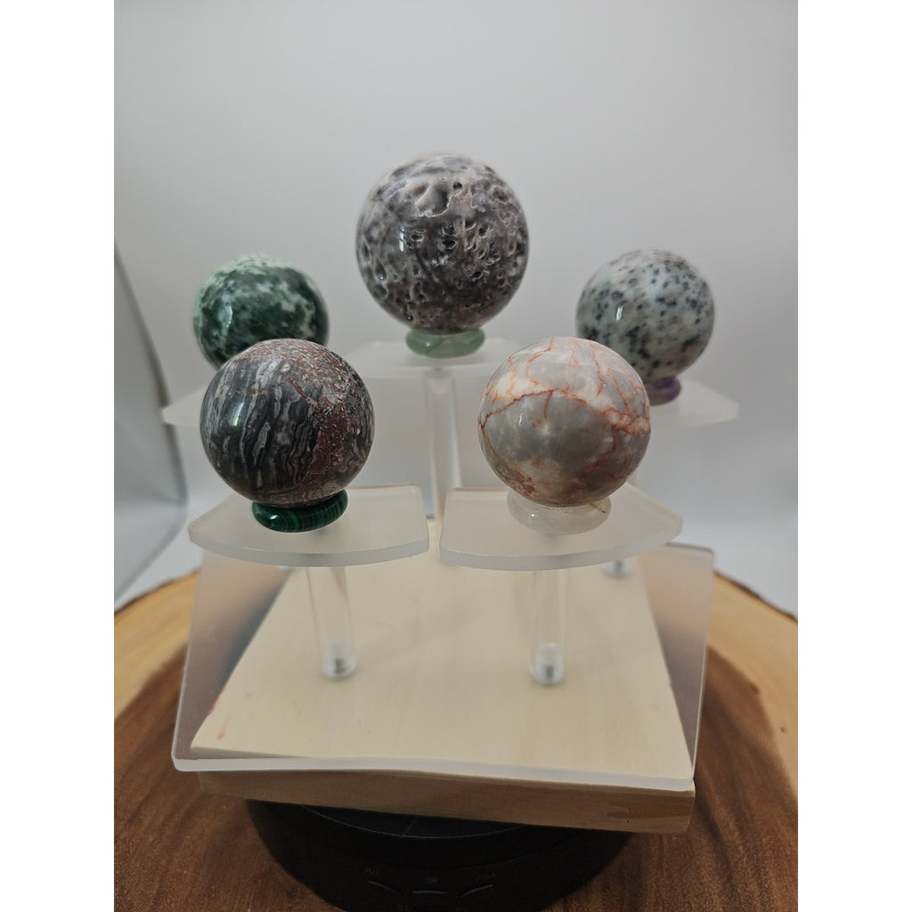 Ocean Jasper Sphere W/stand by CrystalCloud Company