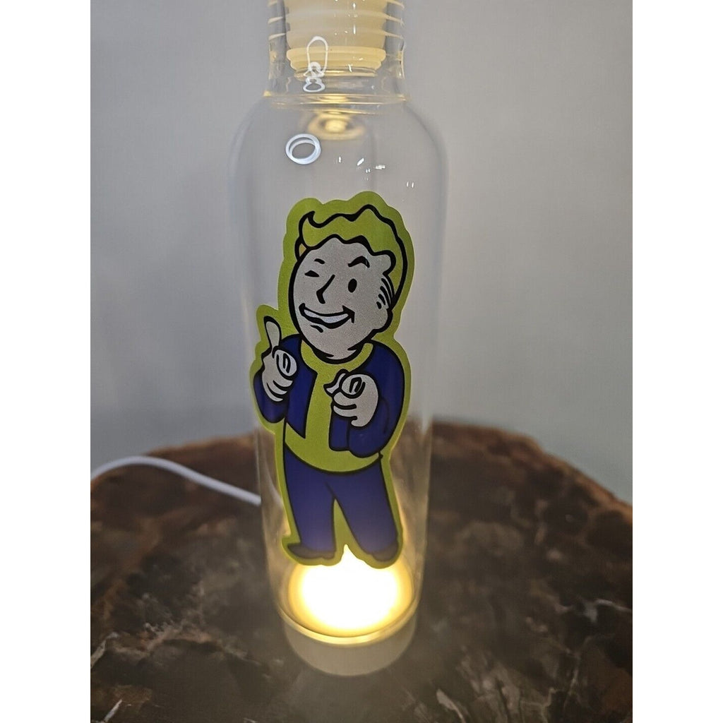 18oz Leak Proof Borosilicate glass bottle with caps BPA Free W/Fallout Boy Logo by CrystalCloud Company