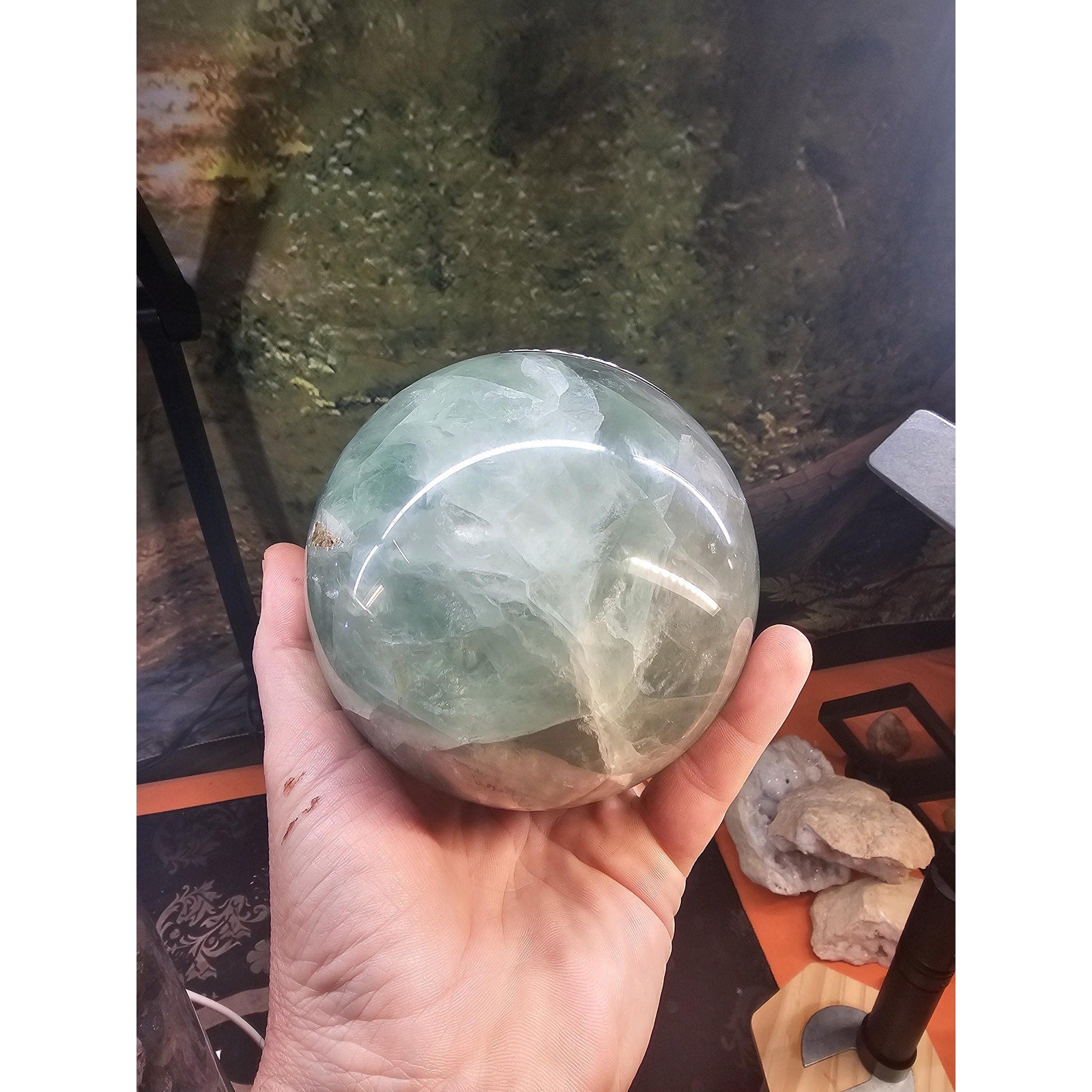 22lb Mixed Crystal Vase Collection - LED Fluorite Sphere & Amethyst | CrystalCloud Company by CrystalCloud Company
