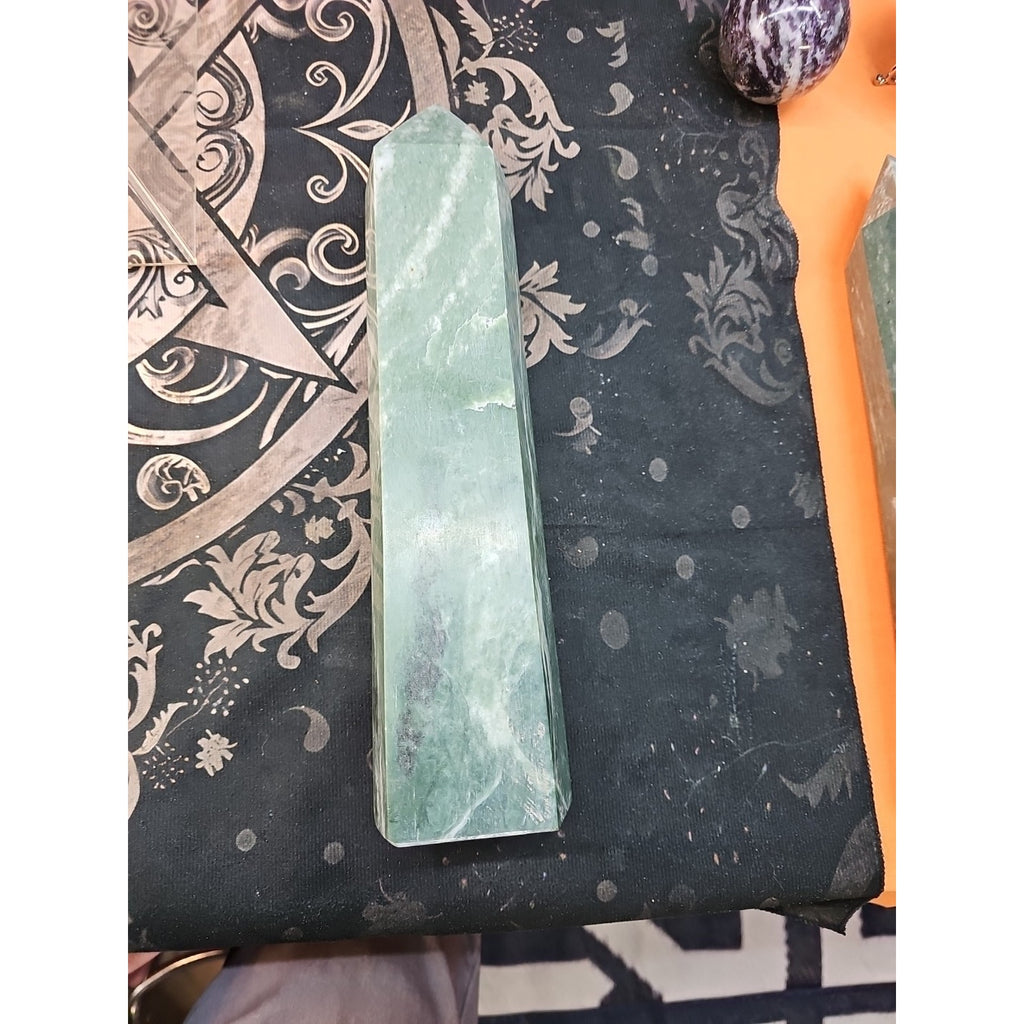 5.04lbs 11.5in Tall Green Jasper Crystal Point Tower Healing by CrystalCloud Company