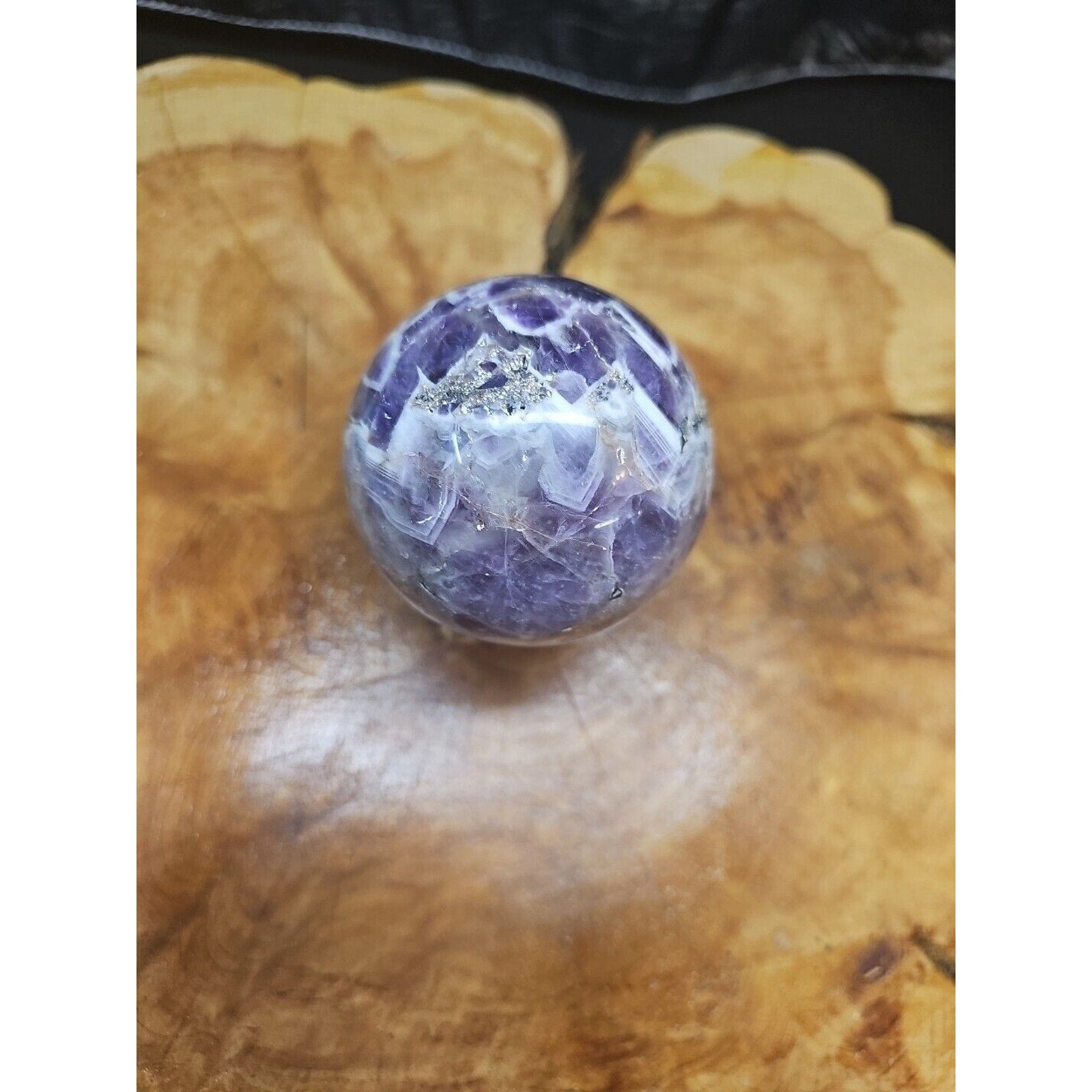 Amethyst Sphere 65mm W/Glass Stand 1lb by CrystalCloud Company