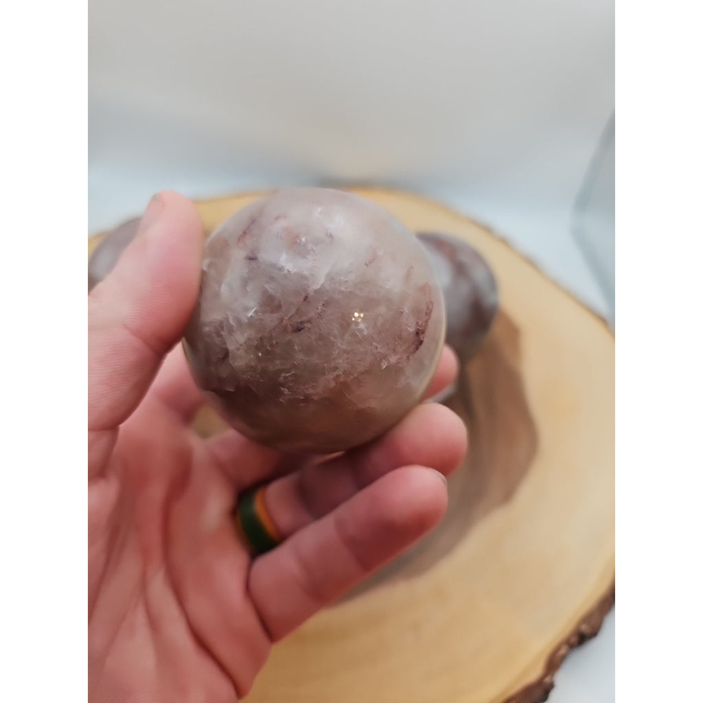 Fire Quartz Crystal Sphere 55-60mm W/stand 1 Each by CrystalCloud Company