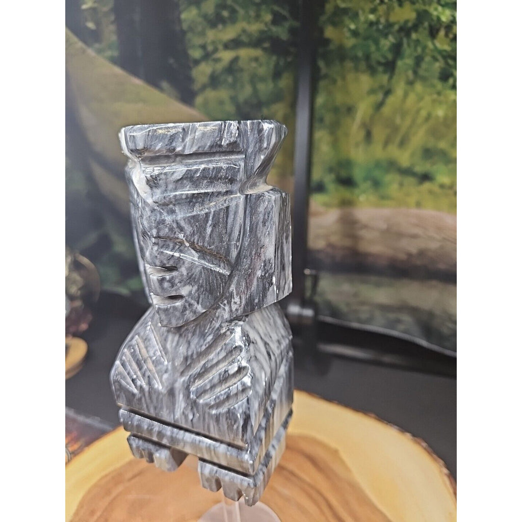 Carved Onyx Aztec Mayan Tiki Sculpture — 4 lbs, 7 inches, Mexican Onyx | CrystalCloud Company by CrystalCloud Company
