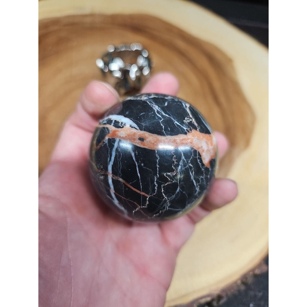 Ocean Jasper Sphere .75lbs 58mm. W/ Elephant Stand by CrystalCloud Company