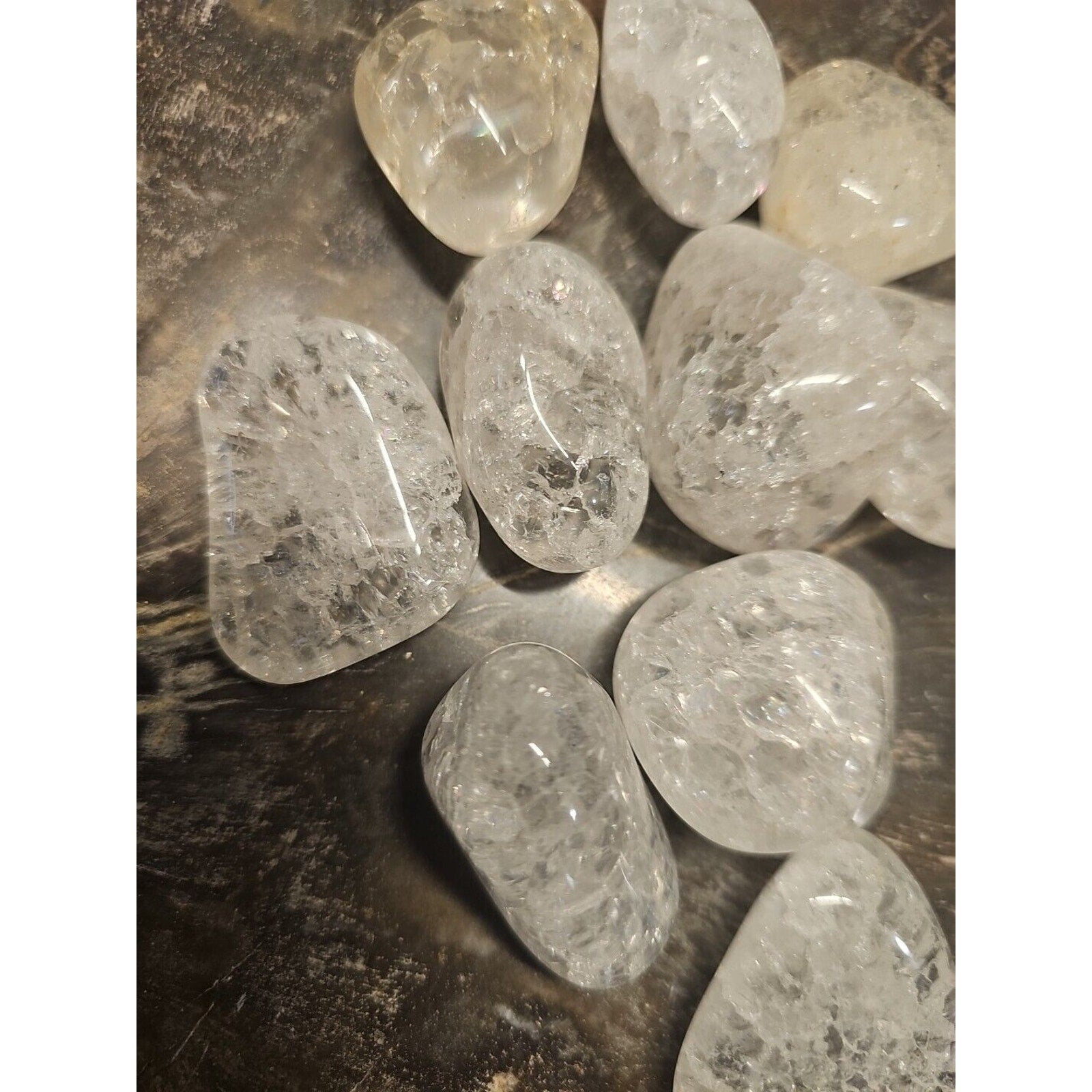 5 Pack Crackel Quartz Tumbled Stones: by CrystalCloud Company