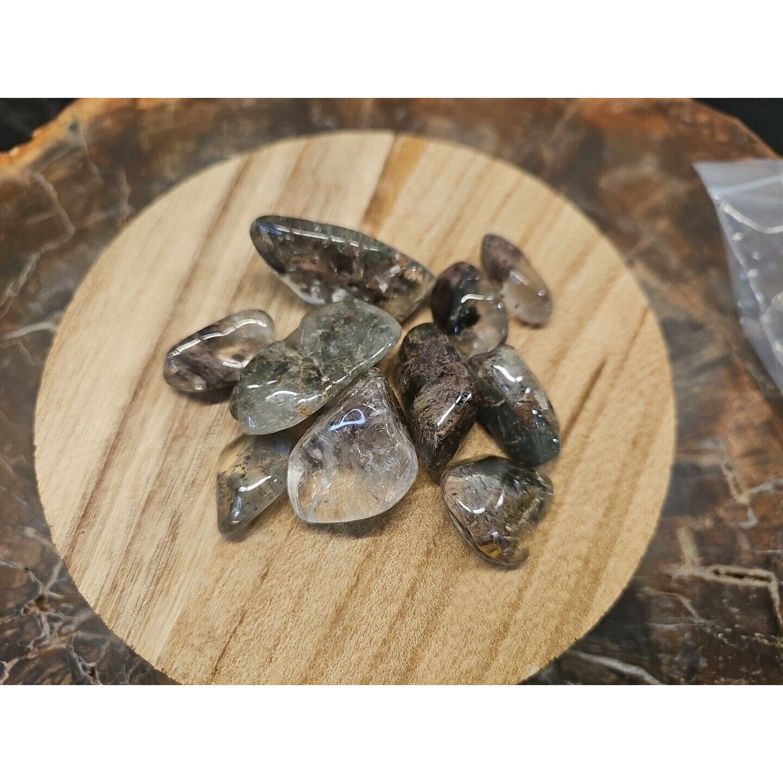Phantom Ghost Clear Quartz Tumbled Stones — 10-Piece Set, Brazil | CrystalCloud Company by CrystalCloud Company
