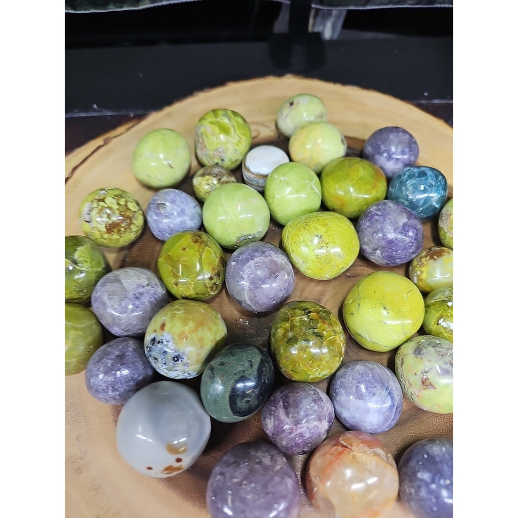 10Pcs A Set Of Natural Quartz Crystal Jasper Palm Stone Polished Healing by CrystalCloud Company