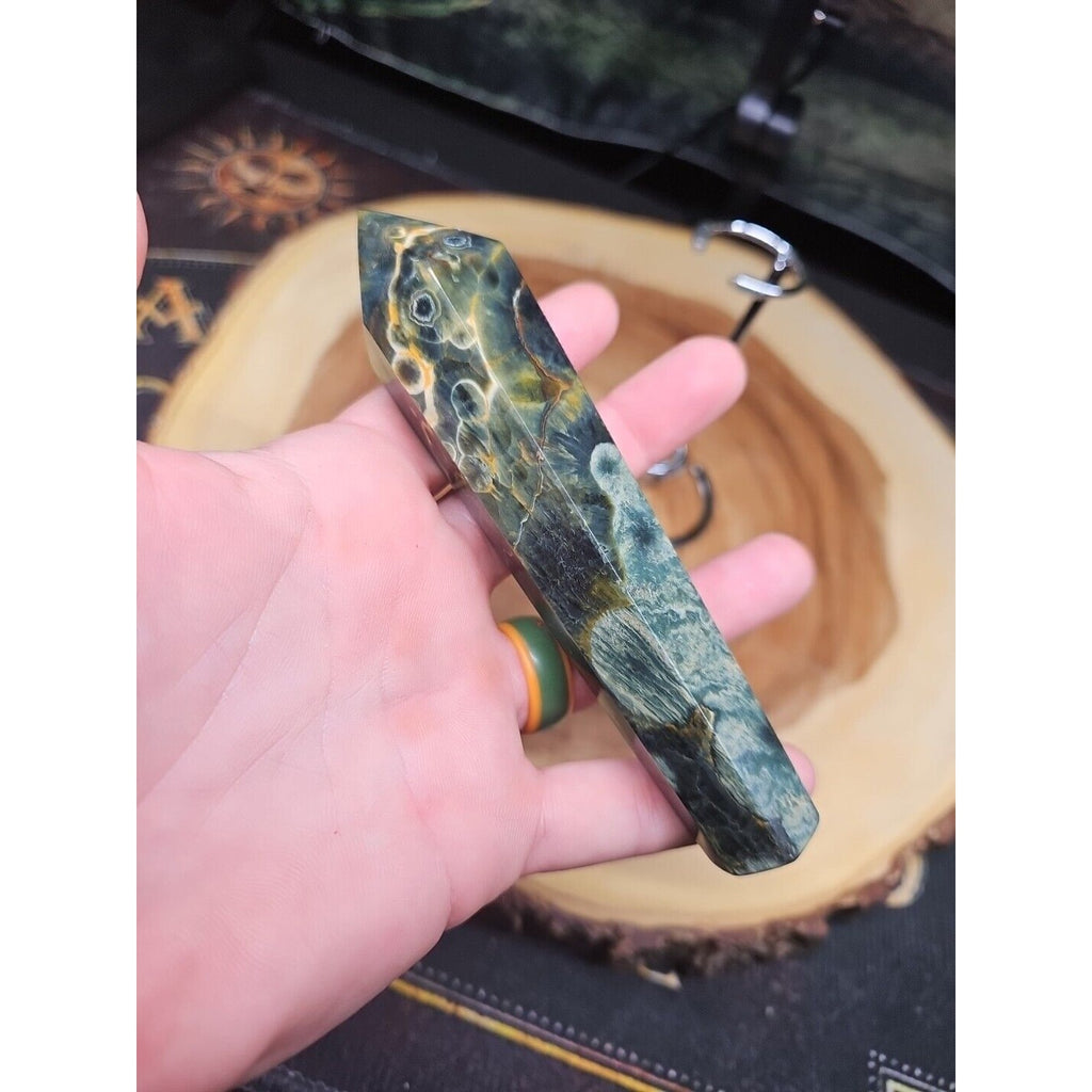 Moss Agate Generator W/Stand 220grams by CrystalCloud Company