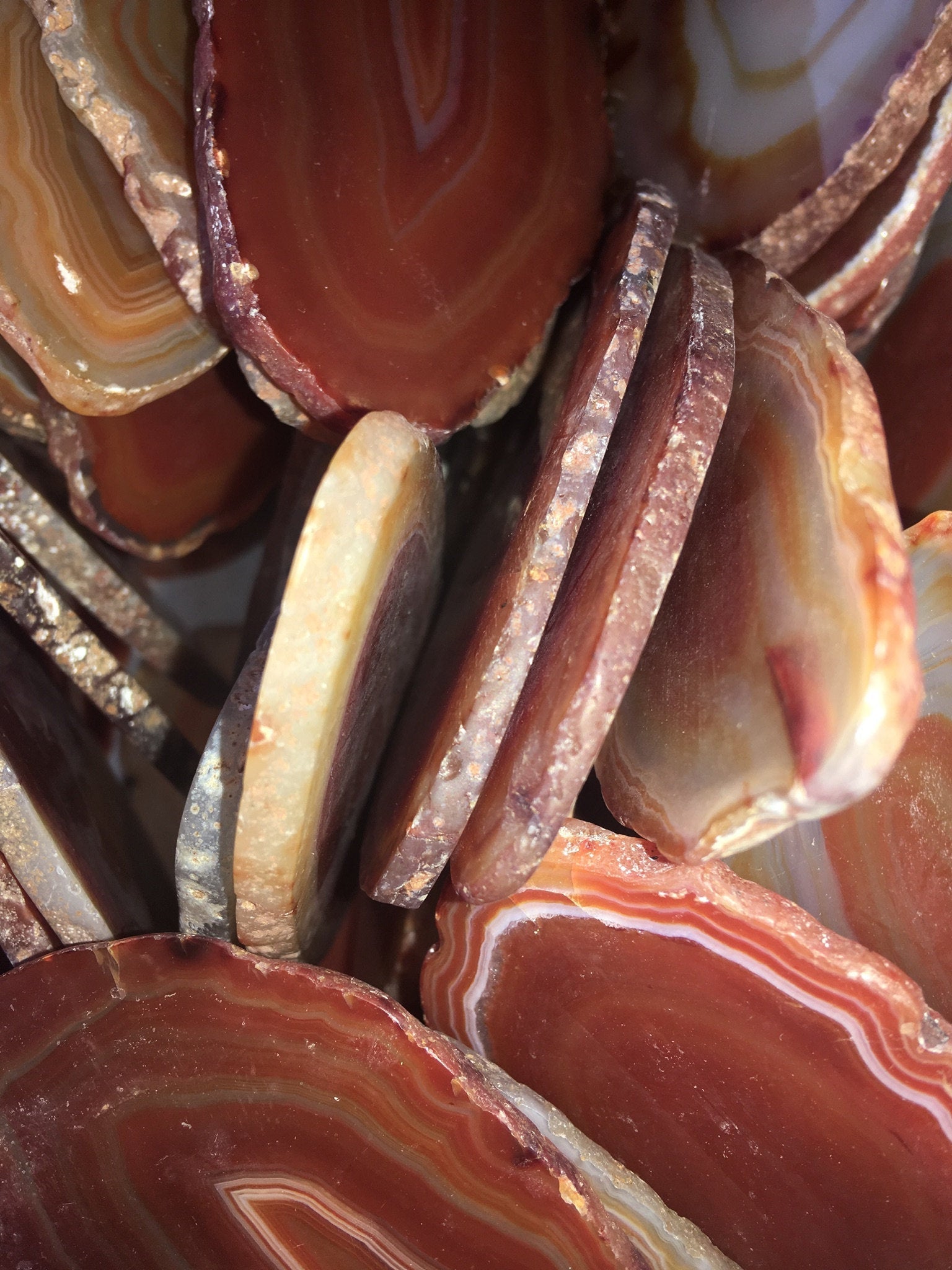 Agate Slice ( 6 - 7 Inches Long ) Size # 7 Grade A Round - Natural Crystal Slab - Polished Sliced Agates Tray Plate Slabs Coaster by Amazing Crystals