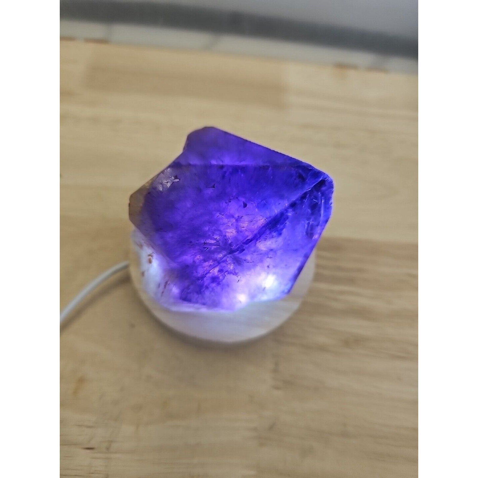 Natural Amethyst Backbone Scepter Crystal with LED — 294g Mineral Specimen | CrystalCloud Company by CrystalCloud Company