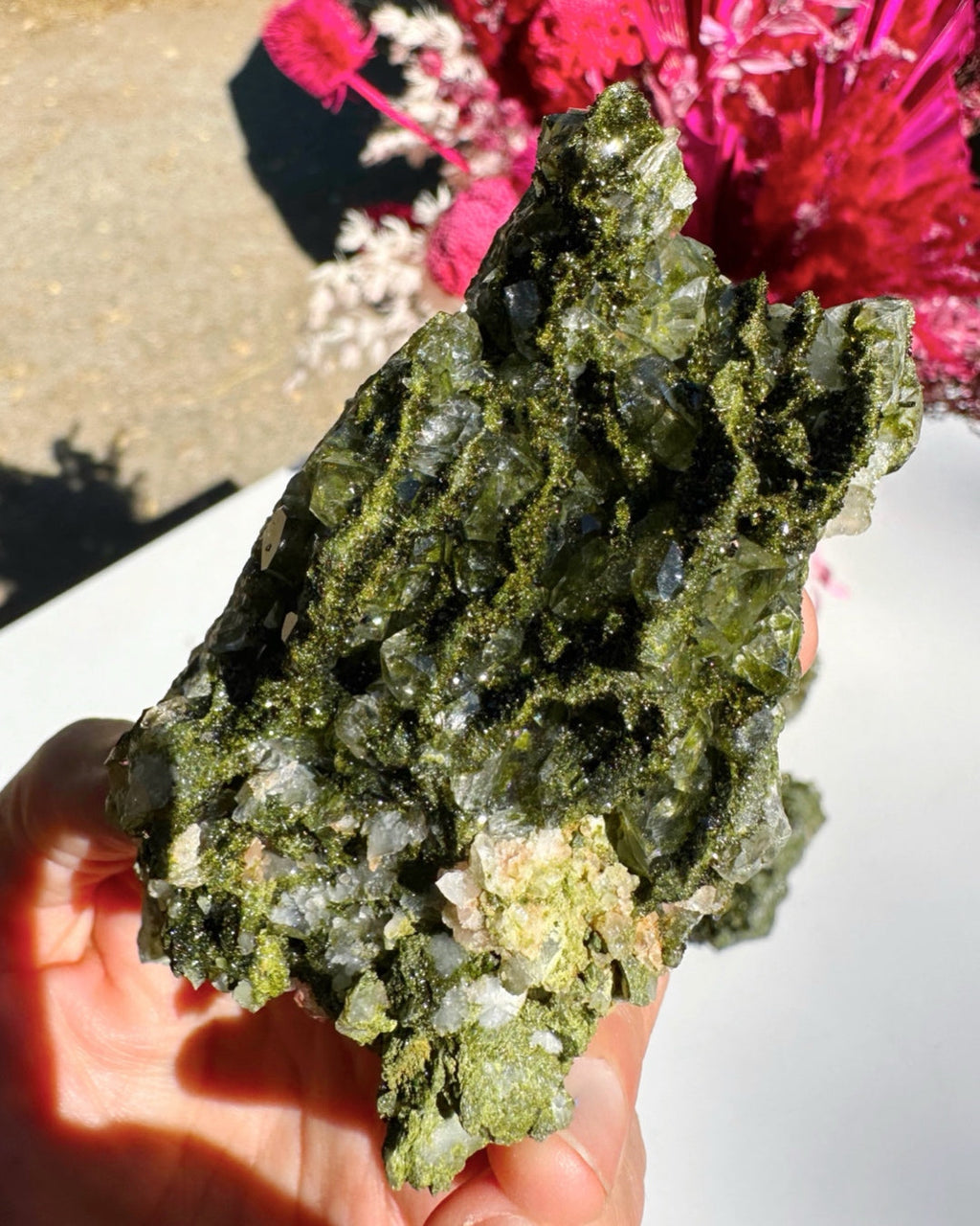Epidote Quartz Cluster