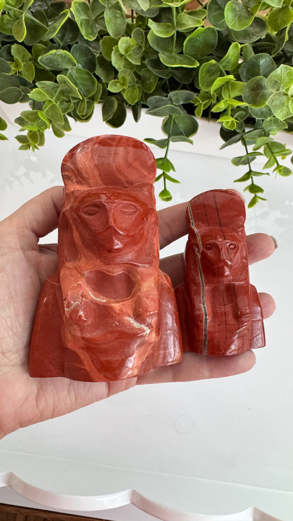 Egyptian Sekhmet Goddess Bust, XL Red Jasper, Choose Your Favorite