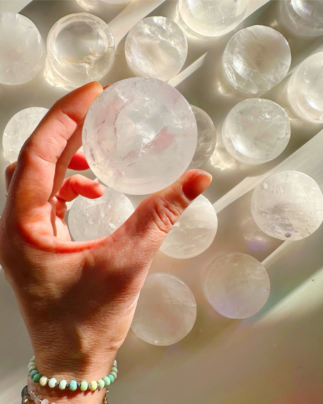 Clear Quartz Sphere Stand/Small Dish by Baltic Mermaid