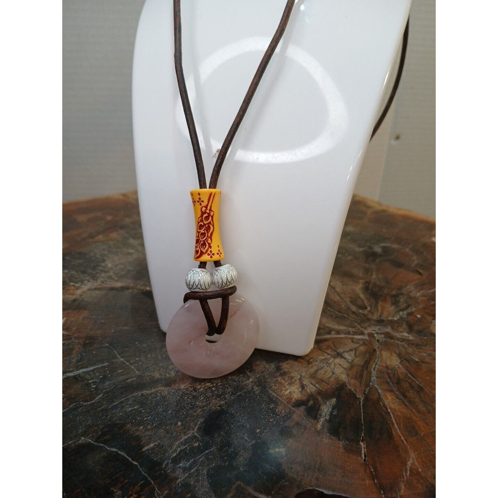 Rose Quartz Pendant Necklace — Handcrafted Natural Stone | CrystalCloud Company by CrystalCloud Company