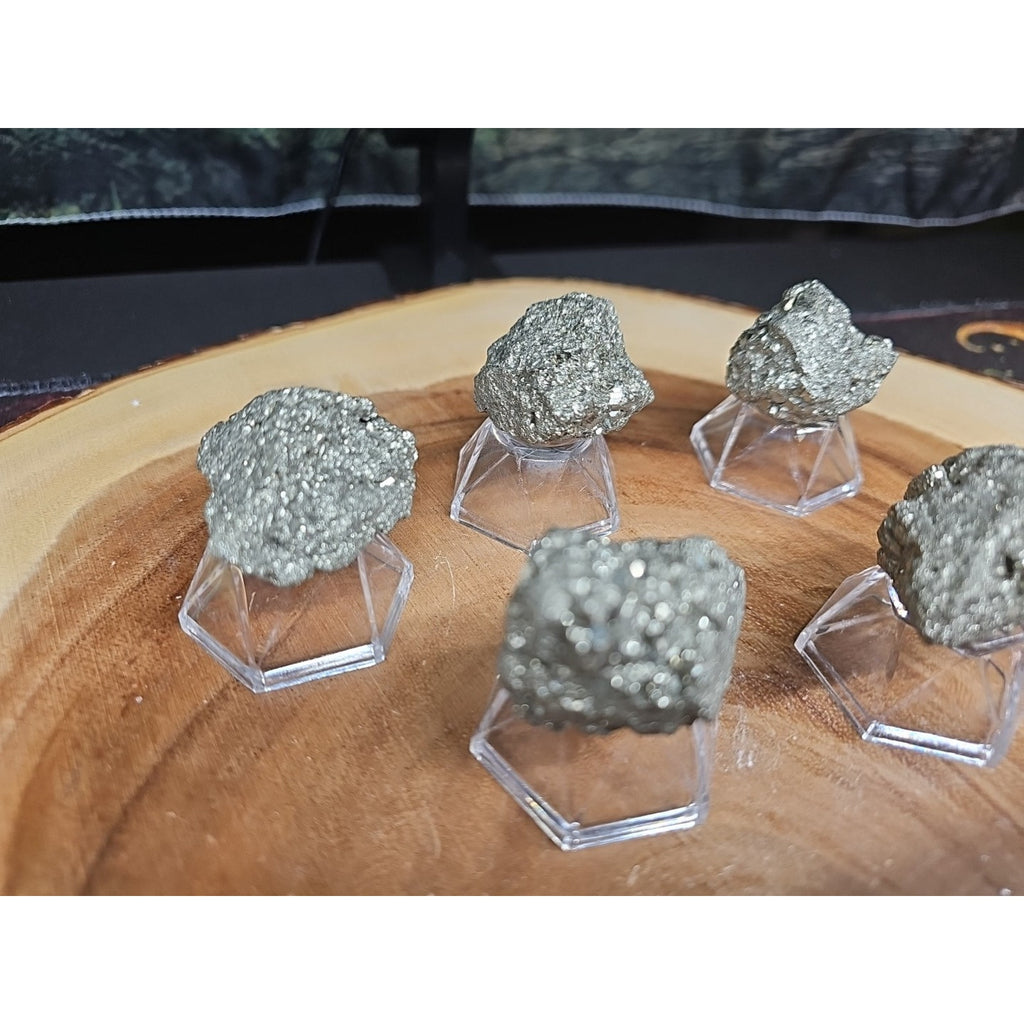 Quartz Pyrite Clusters Mineral 60-65 gr Each W/stand by CrystalCloud Company