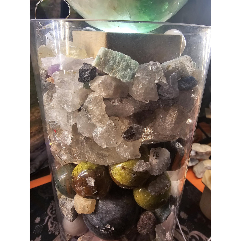 22lb Mixed Crystal Vase Collection - LED Fluorite Sphere & Amethyst | CrystalCloud Company by CrystalCloud Company
