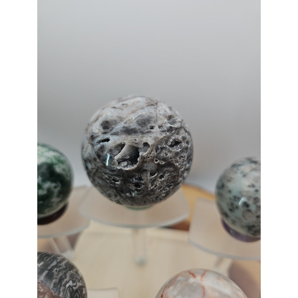 Ocean Jasper Sphere W/stand by CrystalCloud Company