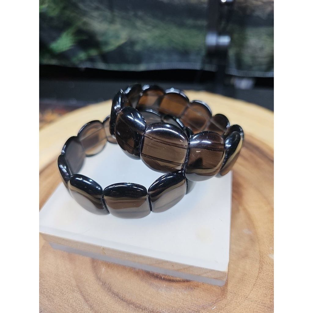1Pcs Natural Smokey Clear Quartz Crystal Bracelets Polished Healing by CrystalCloud Company