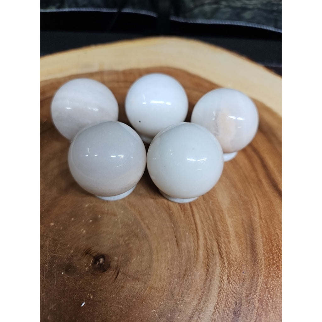1each Natural Quartz Crystal Jasper Sphere Ball Healing 40mm W/ring Stand Random by CrystalCloud Company