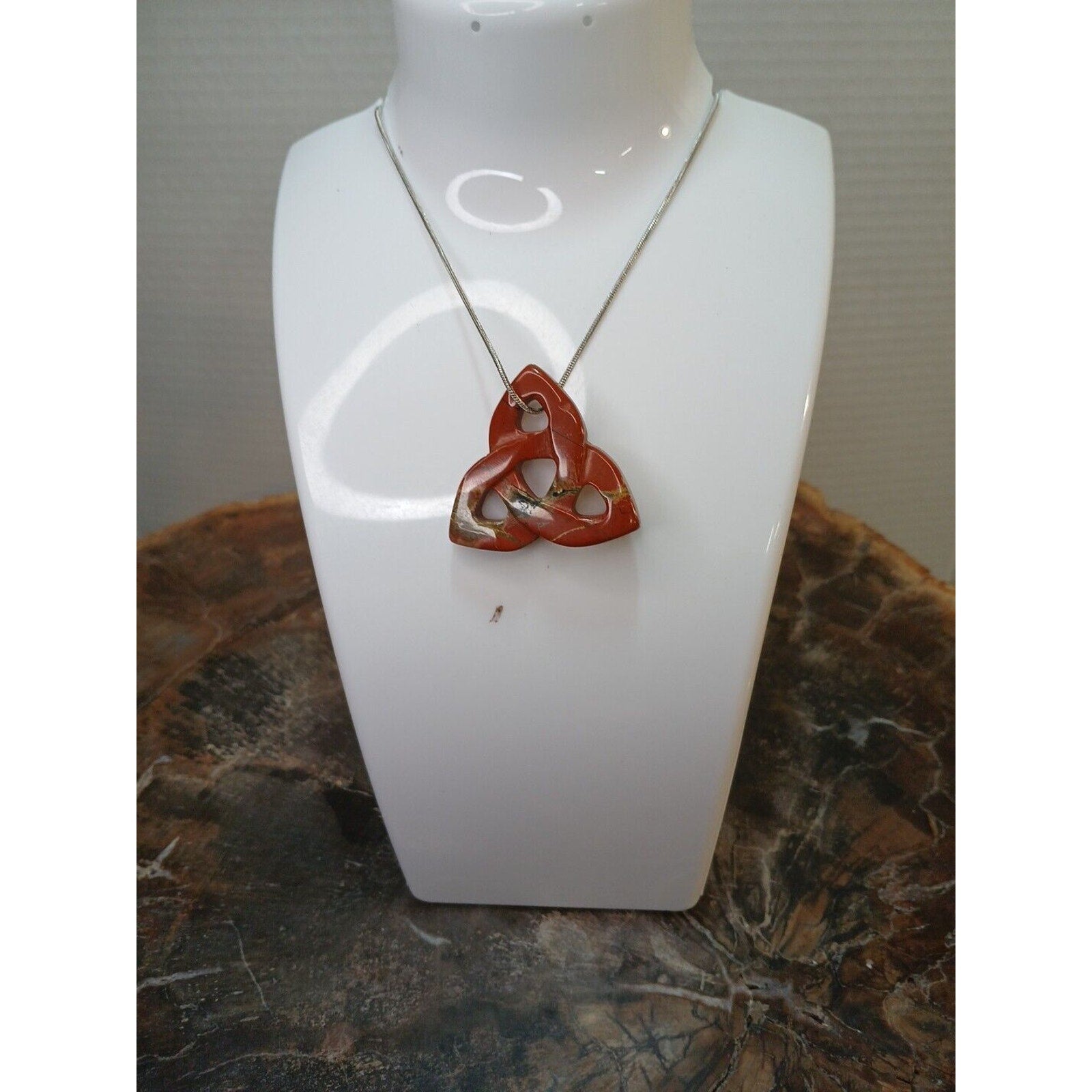 Ocean Jasper Agate Necklace W/925 Silver Chain by CrystalCloud Company