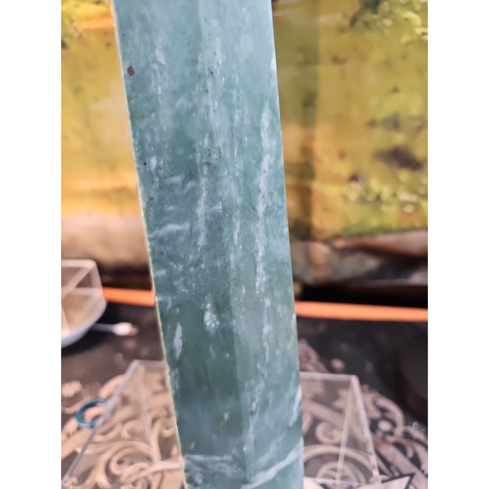 4.69lbs 12in Tall Green Jasper Crystal Point Tower Healing by CrystalCloud Company