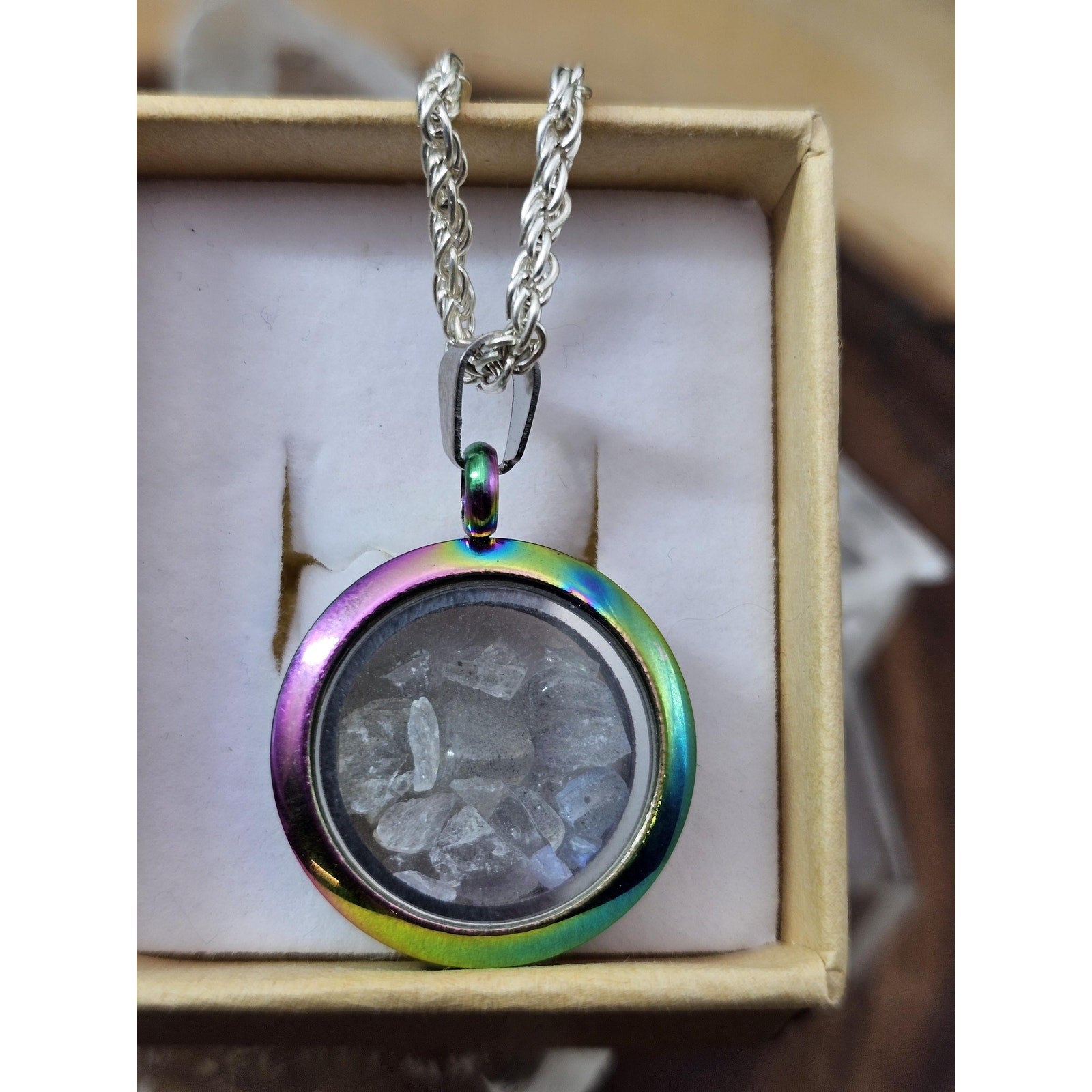 Moonstone Pendant, 16in Sterling Silver Chain by CrystalCloud Company