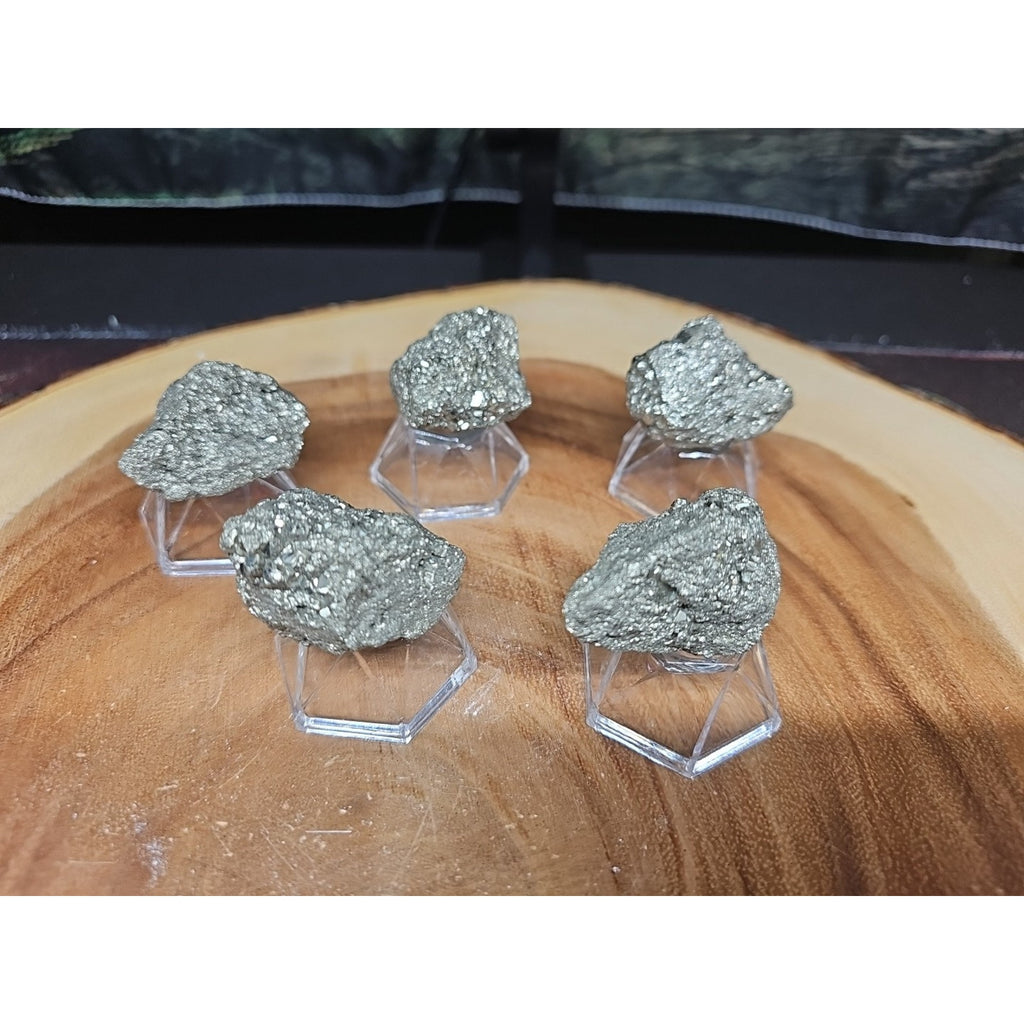 Quartz Pyrite Clusters Mineral 60-65 gr Each W/stand by CrystalCloud Company
