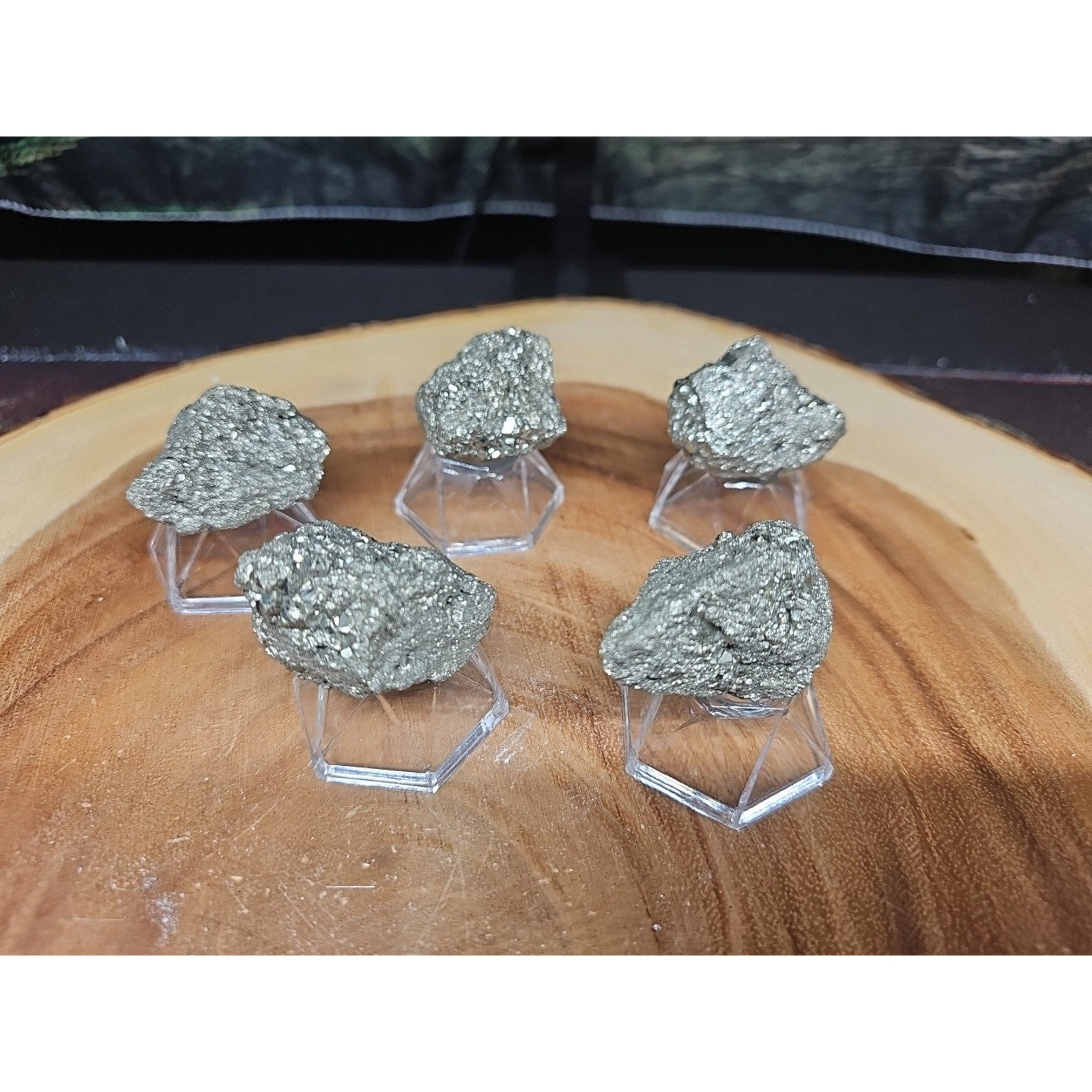Quartz Pyrite Clusters Mineral 60-65 gr Each W/stand by CrystalCloud Company