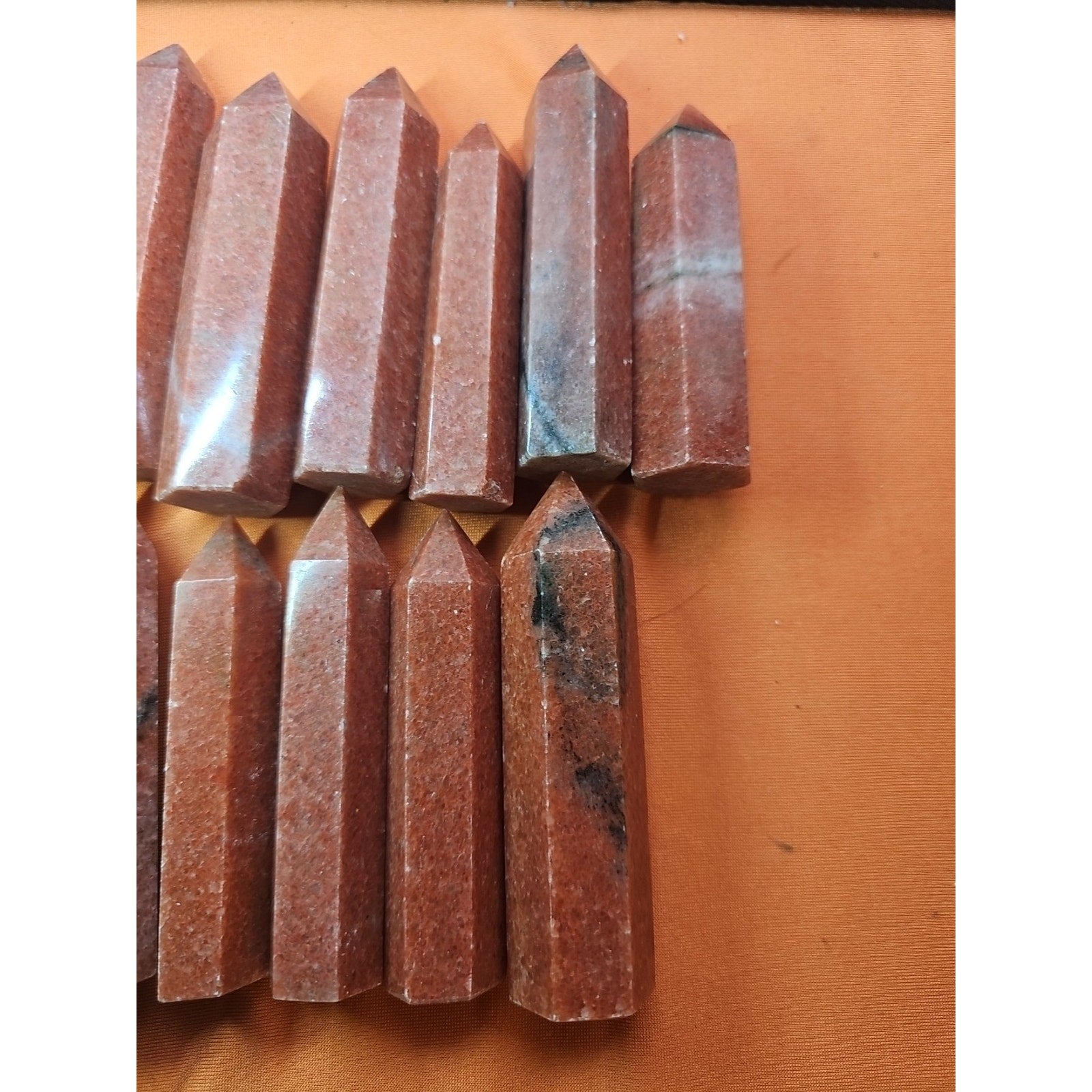 5pcs Avg .65 Natural Rhodonite Quartz Crystal Brazil by CrystalCloud Company