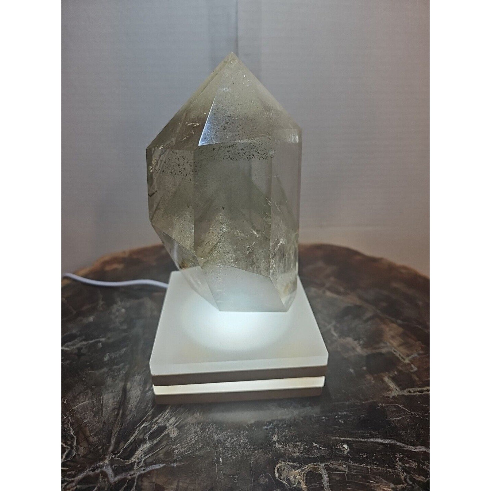 2.7LB Natural Green Ghost Phantom Quartz Crystal Obelisk Wand Point Healing. by CrystalCloud Company