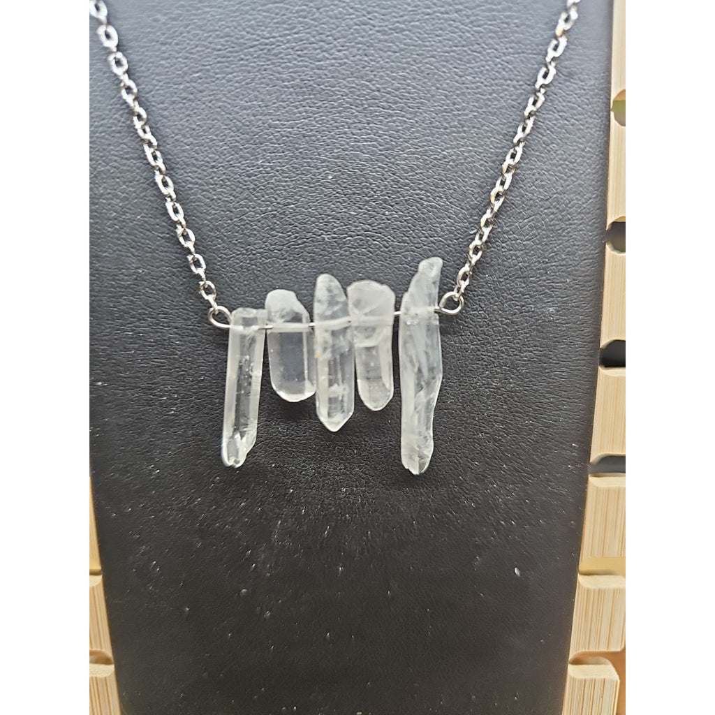 Quartz Crystal Necklace 16in Chain by CrystalCloud Company