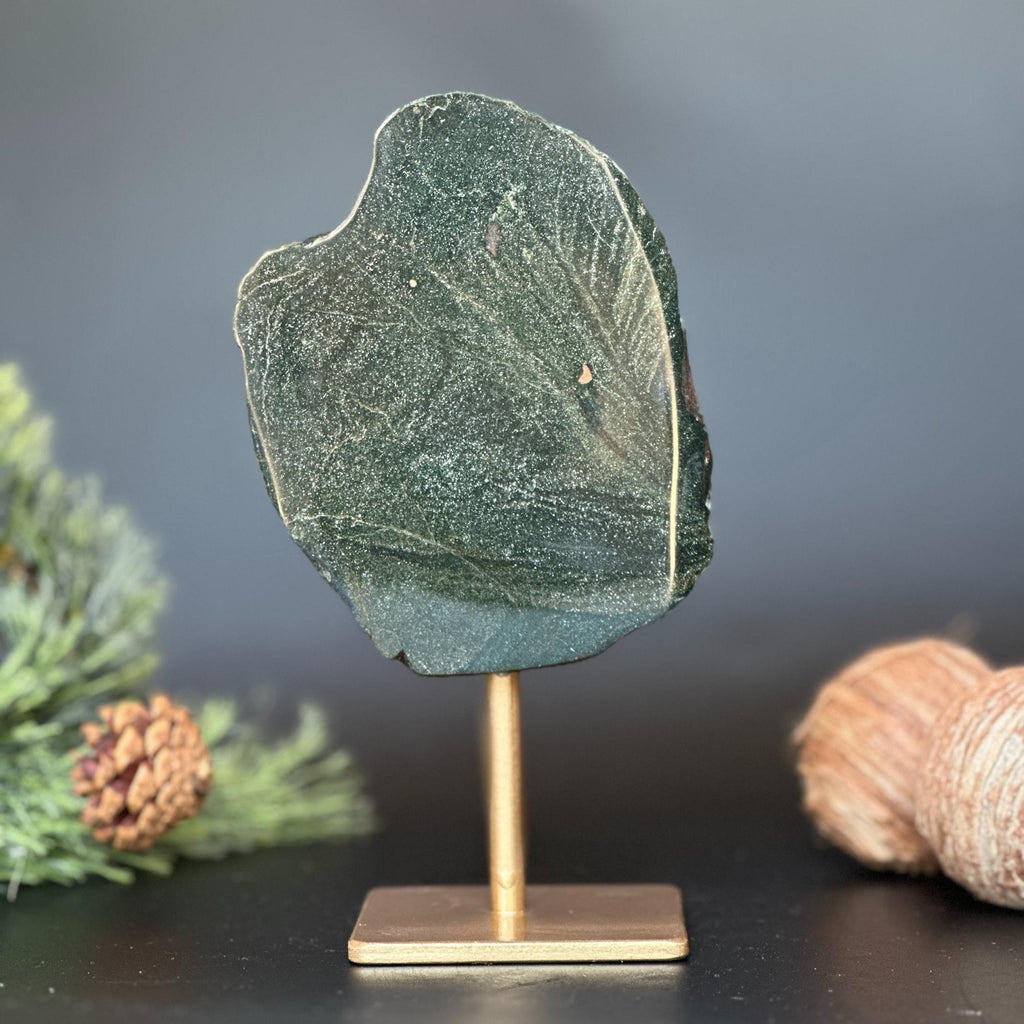 7in XL Natural Jasper With Metal Stand