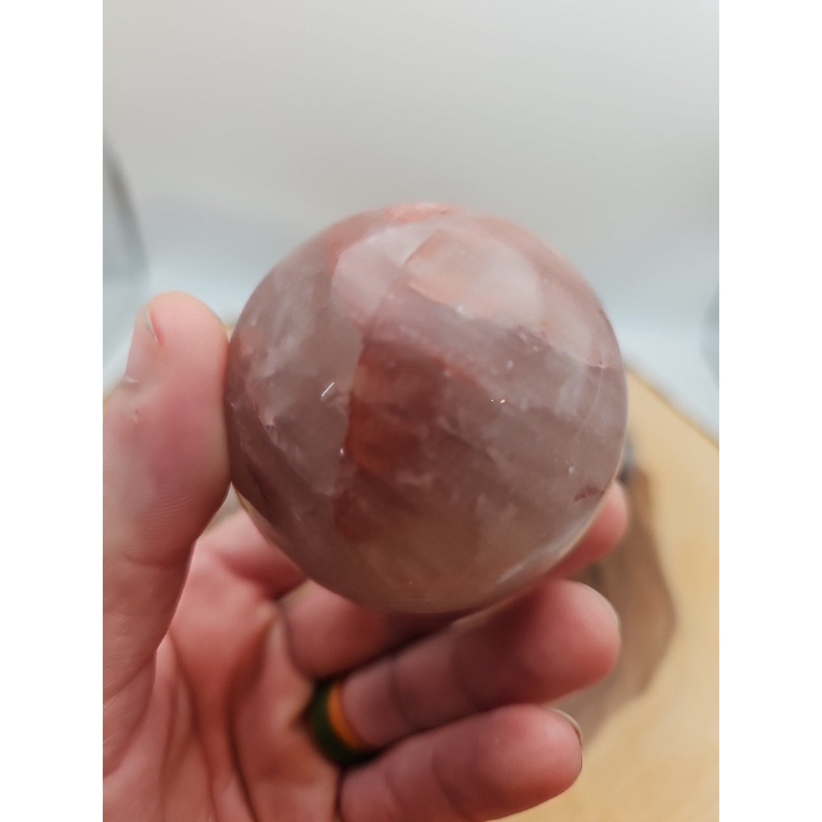 Fire Quartz Crystal Sphere 55-60mm W/stand 1 Each by CrystalCloud Company