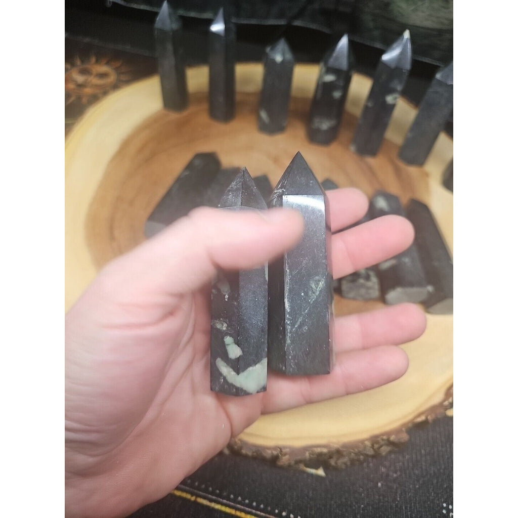.74lbs Avg 4Pcs Natural Plum Blossom Jasper Crystal Point Tower Polished Healing by CrystalCloud Company