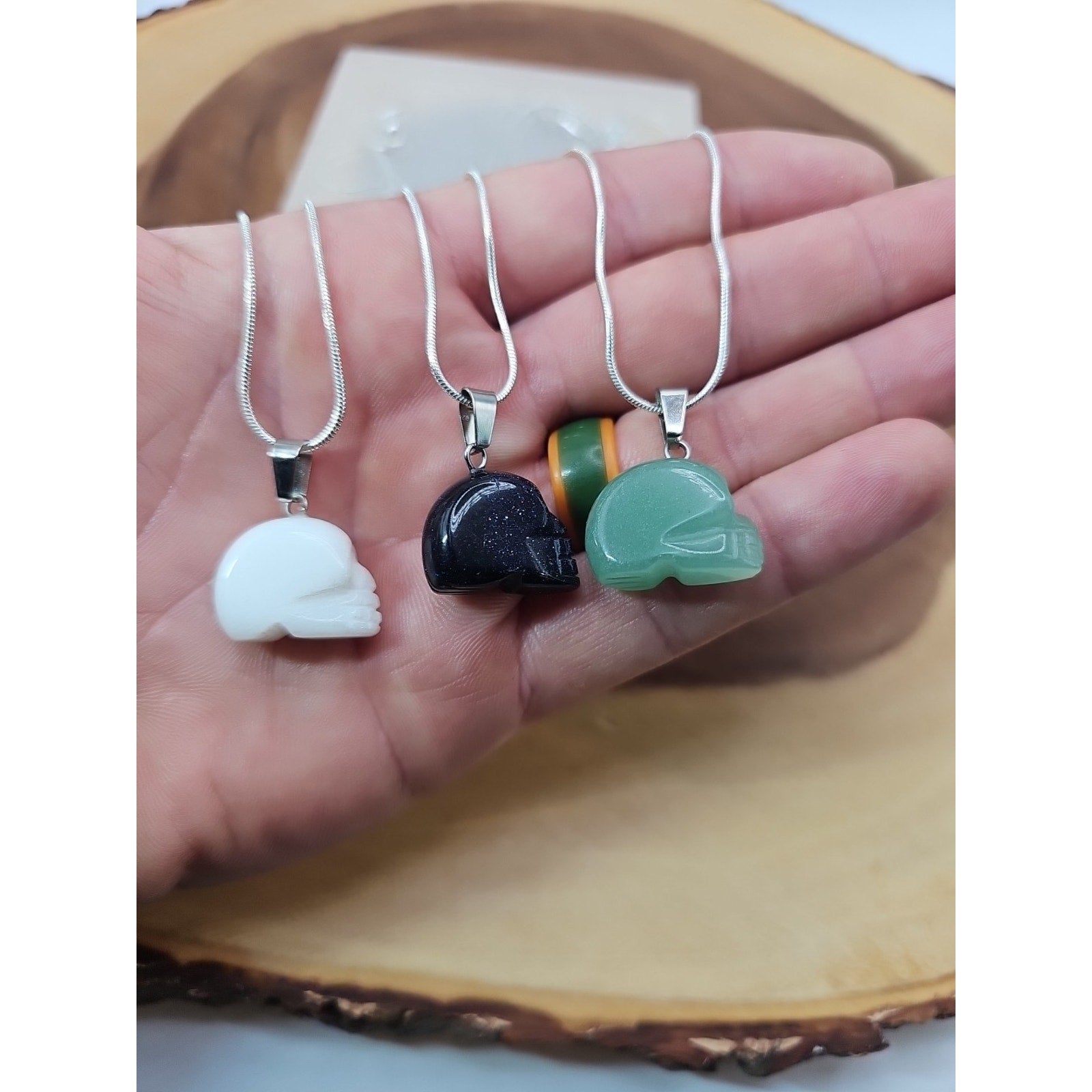Set Of 3 Shull Pendants W/sterling Silver Chain by CrystalCloud Company
