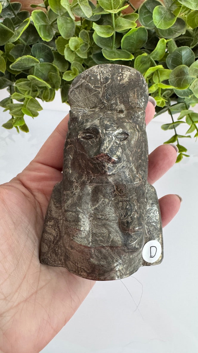 Egyptian Sekhmet Goddess Bust in Pyrite, 2 Sizes Available, Choose Your Favorite