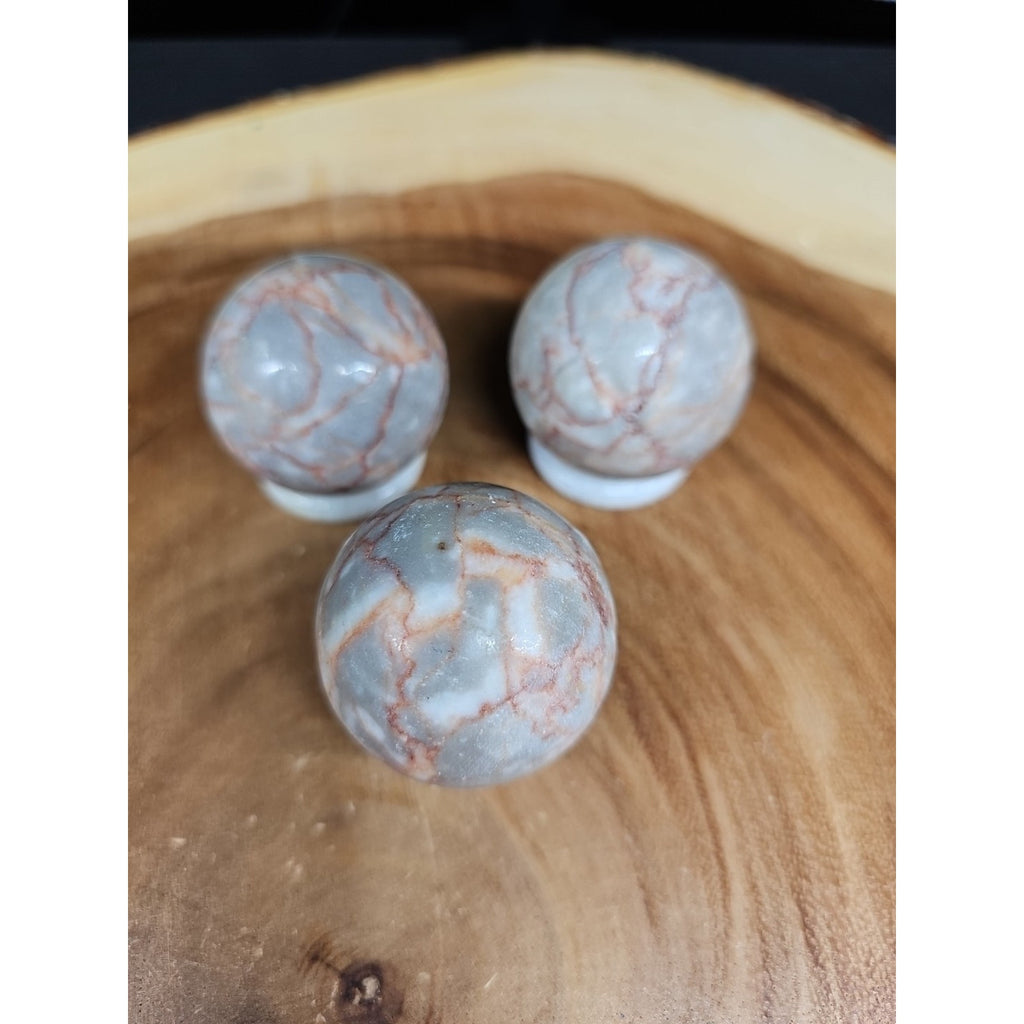 1each Natural Quartz Crystal Jasper Sphere Ball Healing 40mm W/ring Stand Random by CrystalCloud Company