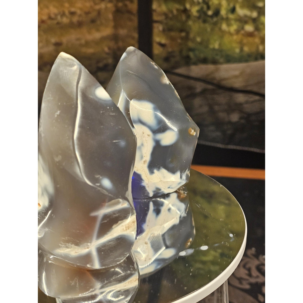 1 pair Orca flame stones by CrystalCloud Company