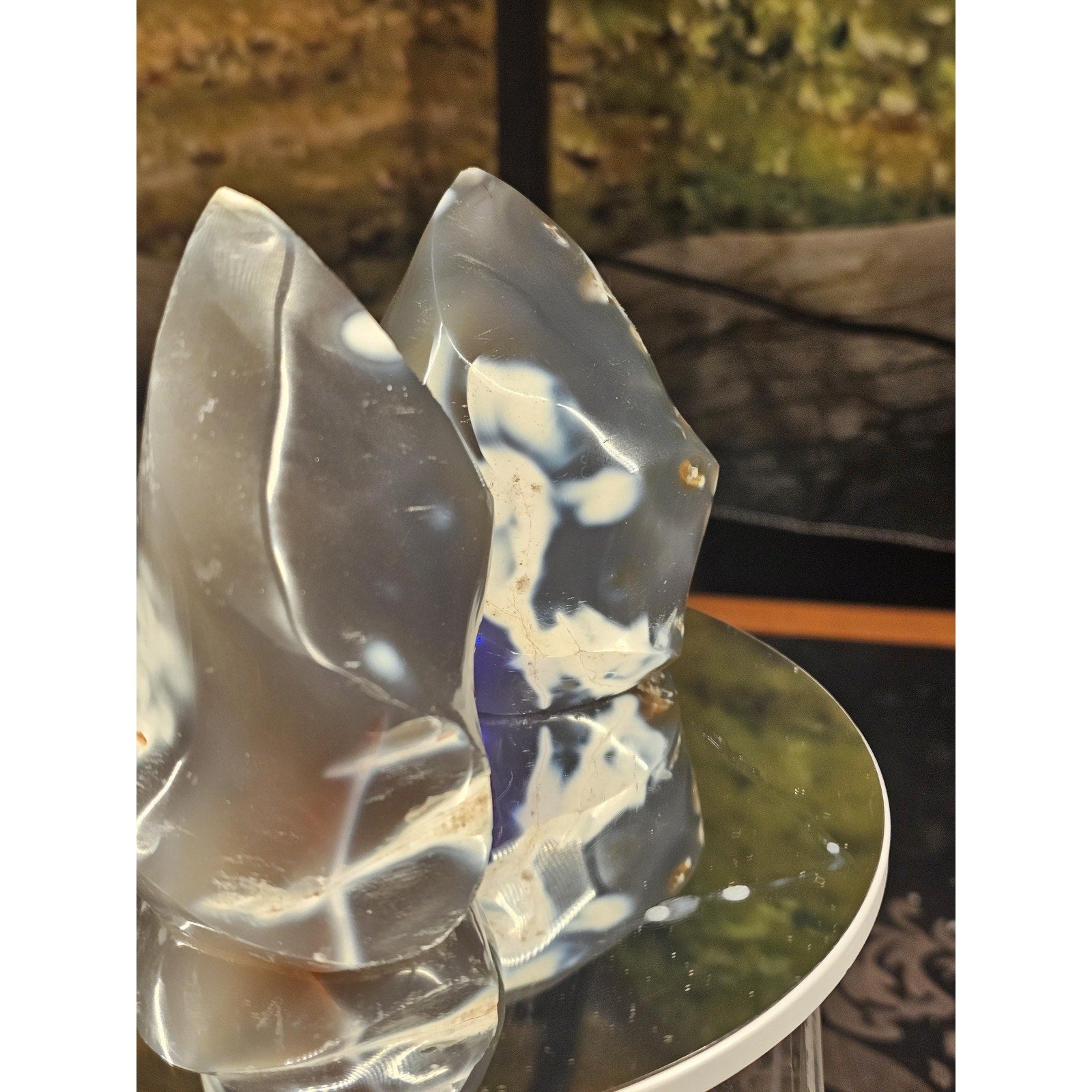 1 pair Orca flame stones by CrystalCloud Company